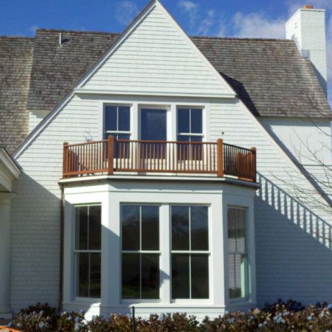 house with triangle shaped roof in east hampton