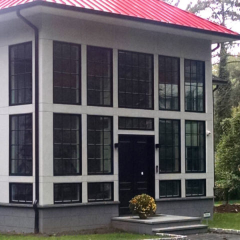 building made up of almost all windows in west orange